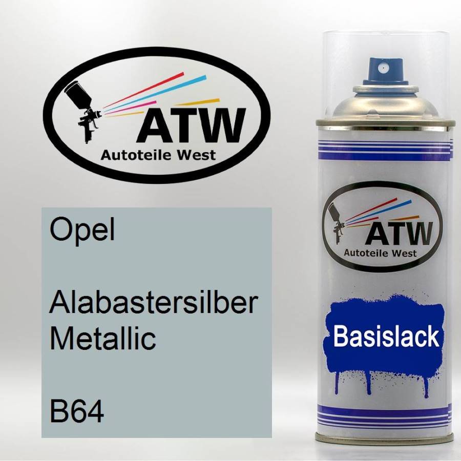 Opel, Alabastersilber Metallic, B64: 400ml Sprühdose, von ATW Autoteile West.